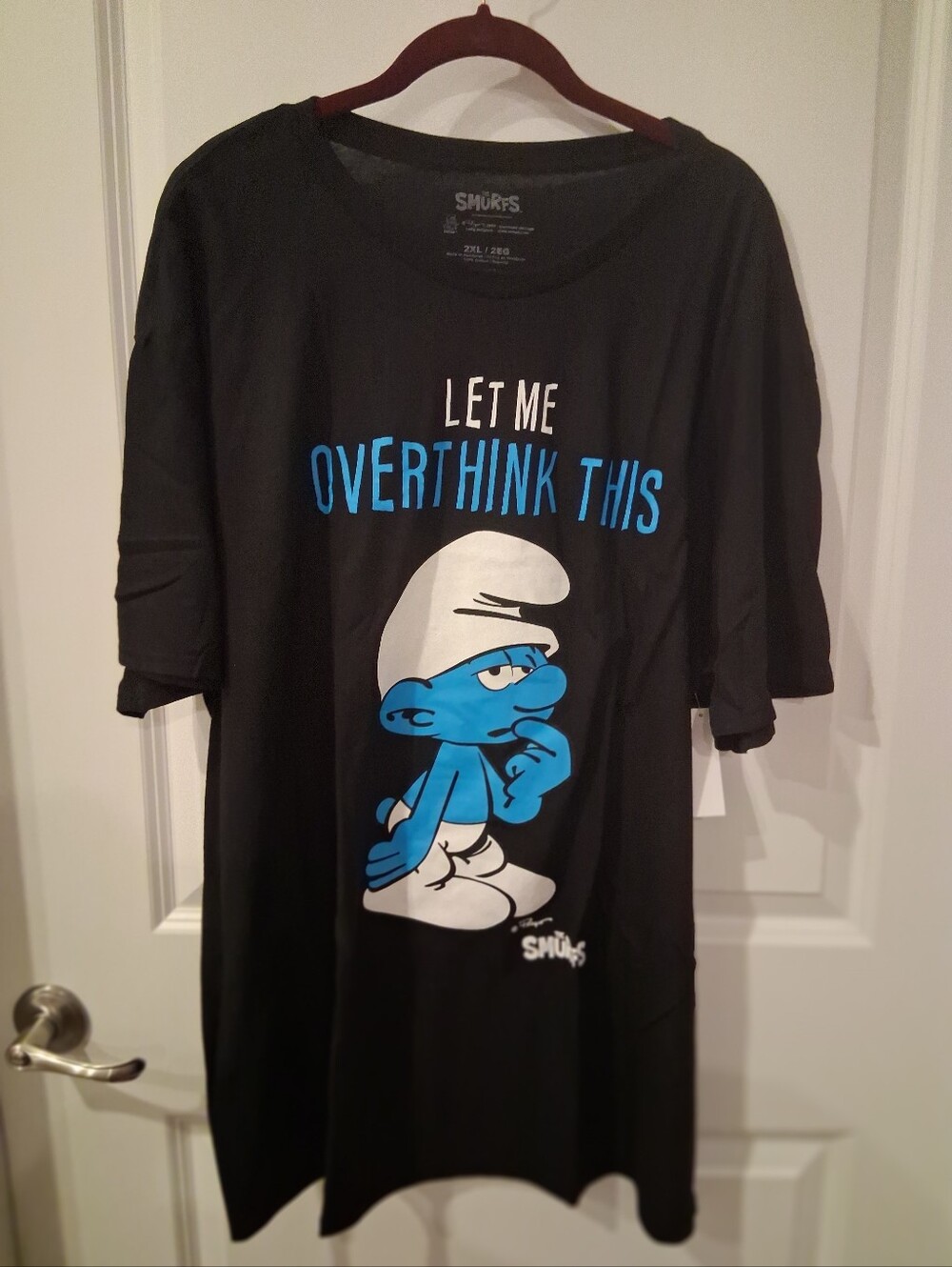 NEW SMURFS Black Graphic Tee - 'Let Me Overthink This' UNISEX PLUS 2X